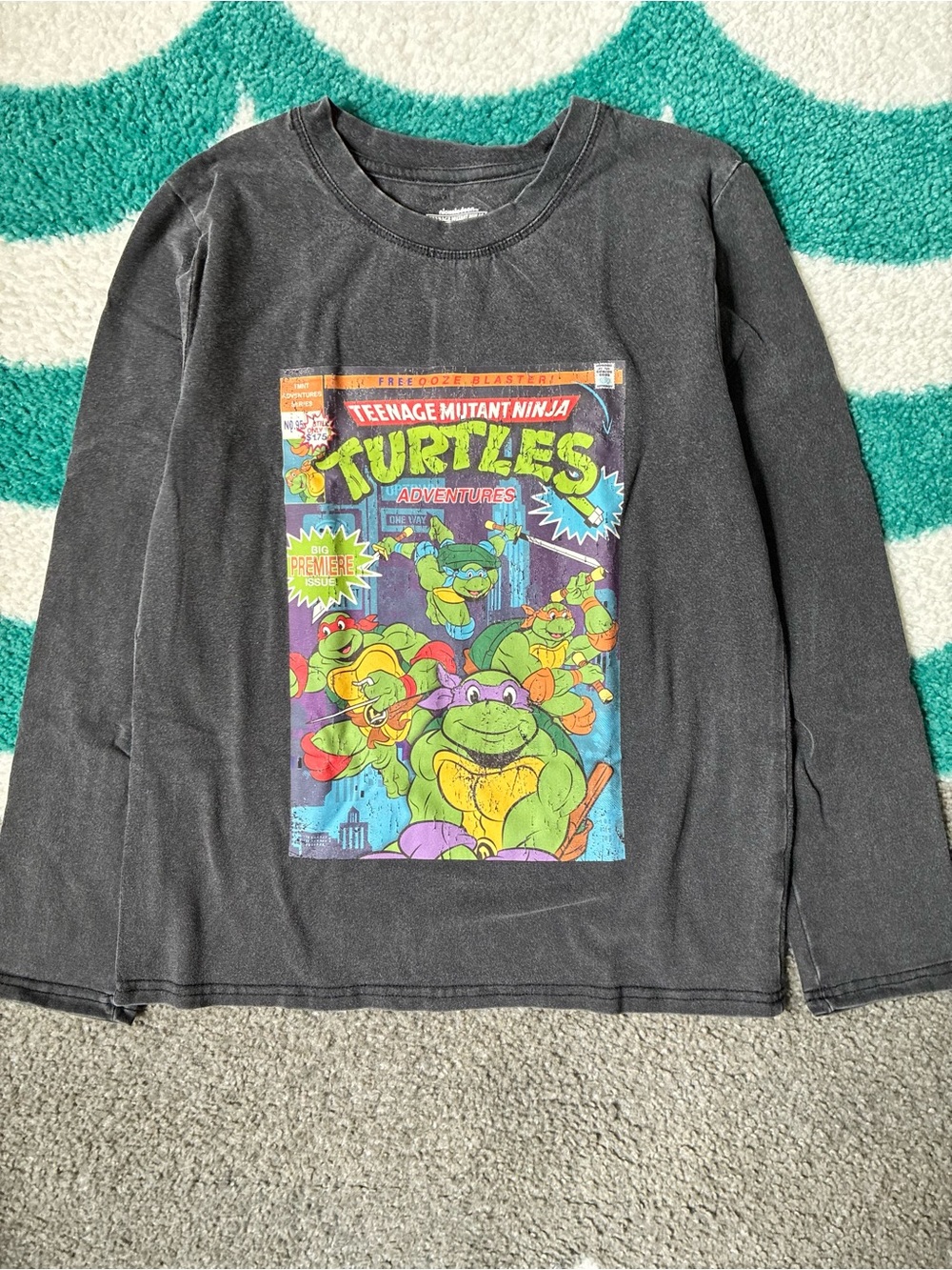 Andy & Evan “Vintage” Teenage Mutant Ninja Turtles Tee (Soft Black) Size 8